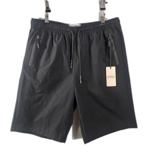 NEW NoMAD XL Black Drawstring Casual Gym Shorts Long Unlined
